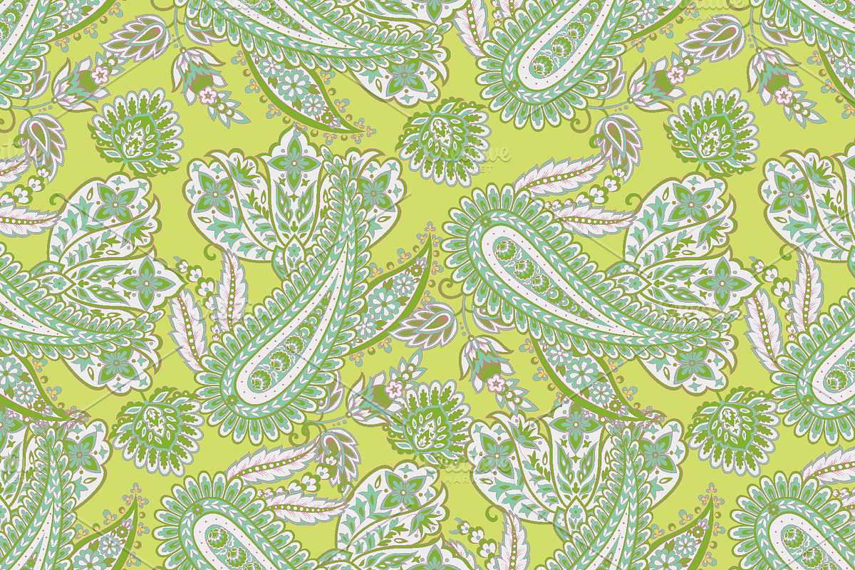 Paisley floral fabric pattern, a Pattern Graphic by antalogiya (Photo 2 of 4)