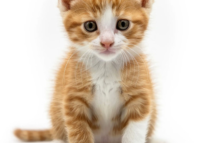 A Fluffy Ginger Kitten Posing with Innocence - Generative AI, an Animal Photo by José Manuel Gelpi