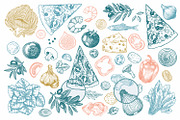 PIZZA ingredients illustrations, a Food Illustration by adehoidar (Thumbnail 3 of 9)