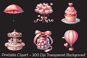 Pink pastel Valentine's day Clipart, an Illustration by RobertsArt (Thumbnail 6 of 7)