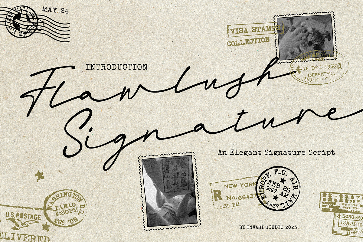 Flawlush - Elegant Script, a Script Font by Invasi Studio (Photo 1 of 12)