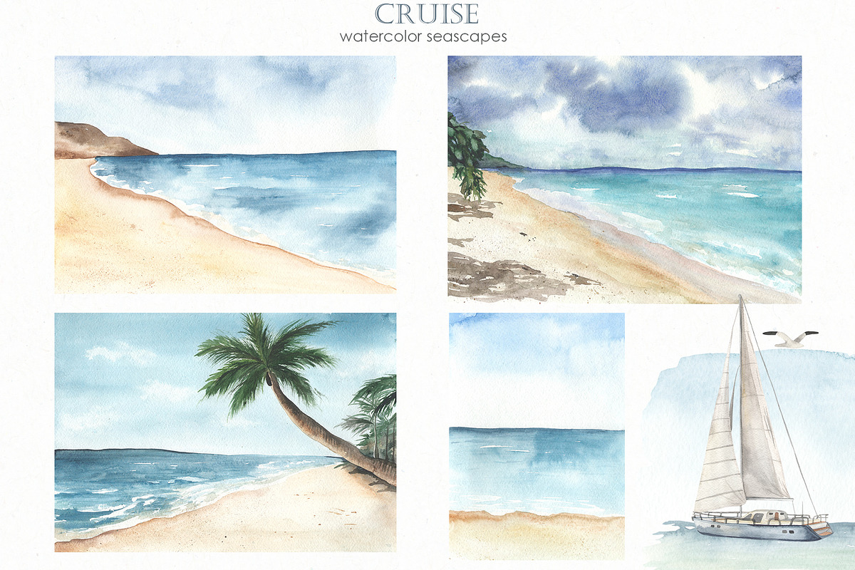 Cruise Watercolor collection, an Illustration by Marina Ermakova (Photo 5 of 11)