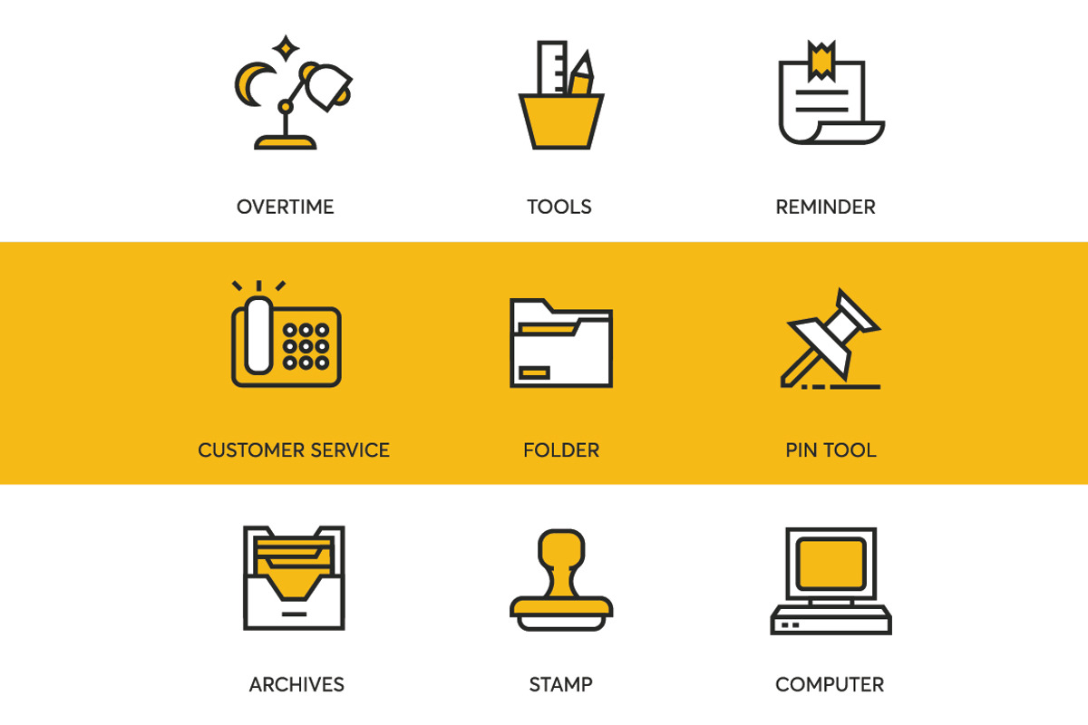 48 Office Icons, an Outline Icon by kucingklawu (Photo 3 of 7)