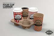 4-Cup Carrier Packaging Mockup, a Cups & Container Mockup by INCDesign (Thumbnail 3 of 8)