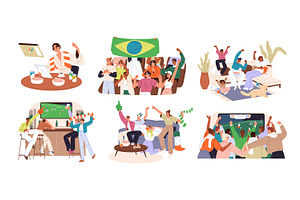 Football fans support teams set, a Sport Illustration by PaperTrident
