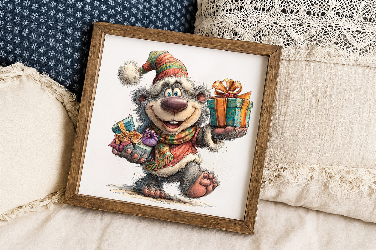 Funny Winter Bear Clipart, an Illustration by Libby Wishes (Photo 7 of 7)