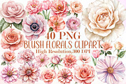 Watercolor Blush Florals Clipart Set, an Illustration by Sublimation Artist (Thumbnail 1 of 6)