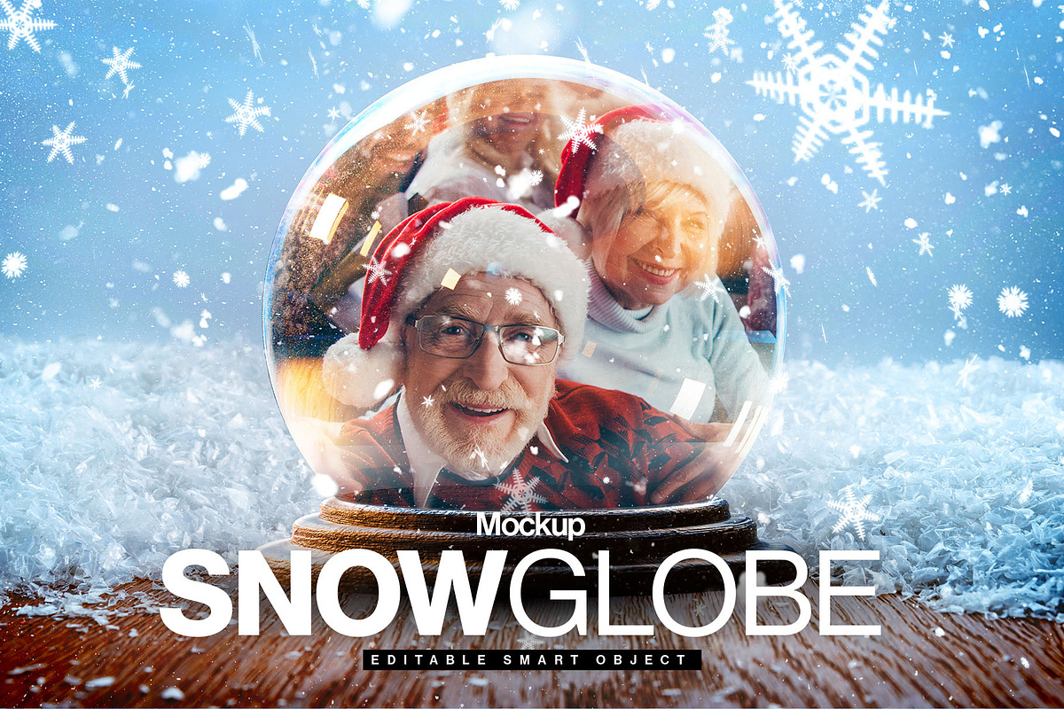 Christmas Snow Globe Mockup Template, a Product Mockup by DesignerCandies (Photo 5 of 5)