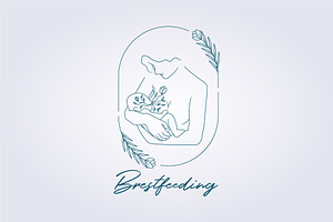 abstract breastfeeding mother logo, a Branding & Logo Template by Lodzrov