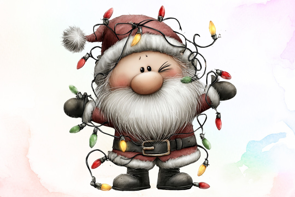 Christmas jolly Santa Claus lights, an Illustration by Sublimation Artist (Photo 1 of 9)