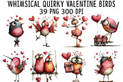 Whimsical Quirky Valentine Birds PNG, an Illustration by CraftArtStudio (Thumbnail 1 of 6)
