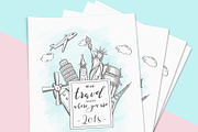Travel journal first page, an Illustration by Kate Snitser (Thumbnail 2 of 3)