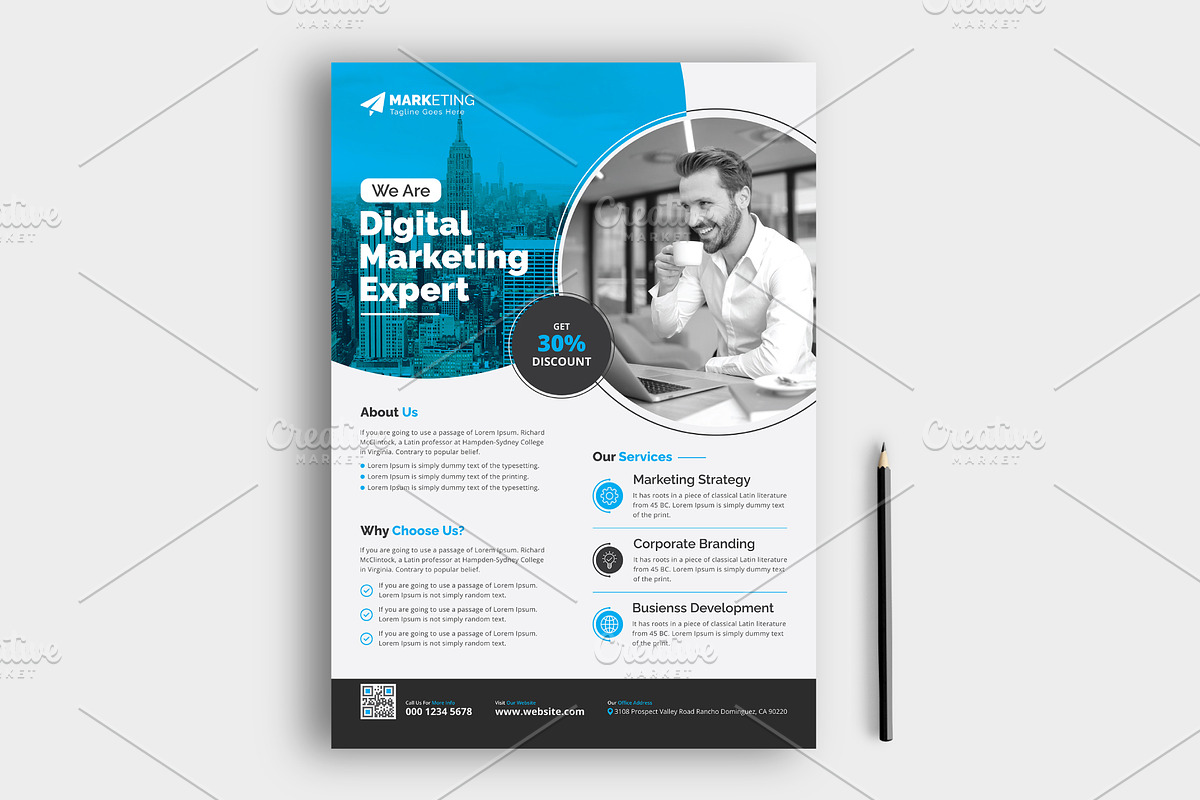 Corporate Business Flyer Template, a Flyer Template by GraphicsBurg (Photo 1 of 3)