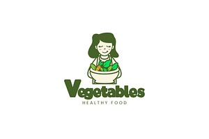 Salad icon template illustration