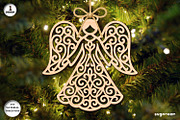 Christmas Angels Ornament Bundle, a Decorative Illustration by svgocean (Thumbnail 12 of 13)