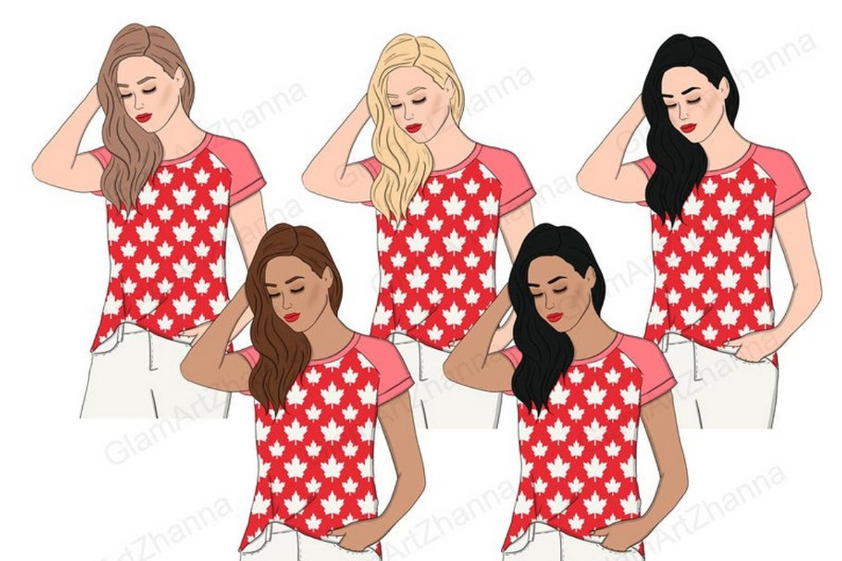 Canada Day Girls Clipart, a Person Illustration by GlamArtZhanna (Photo 4 of 4)