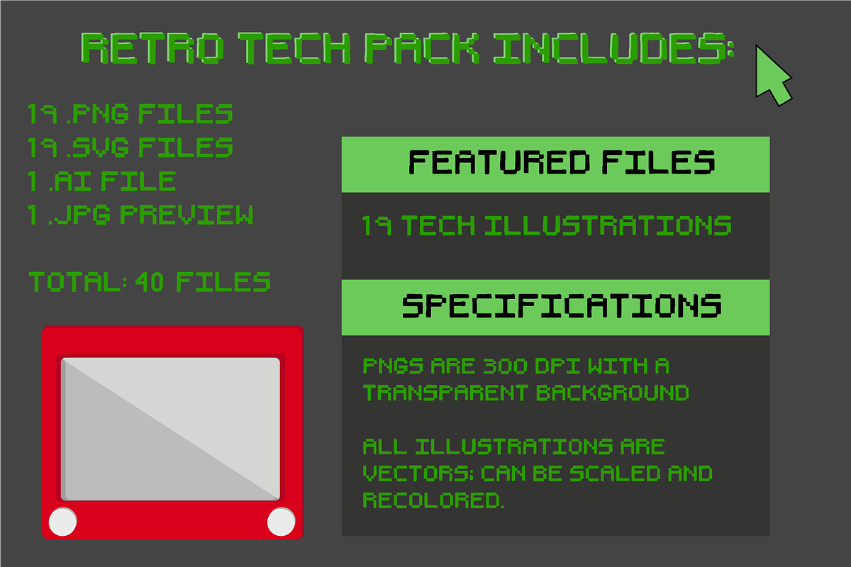 Retro Tech Illustration Pack, a Technology Illustration by saragoodies (Photo 4 of 7)