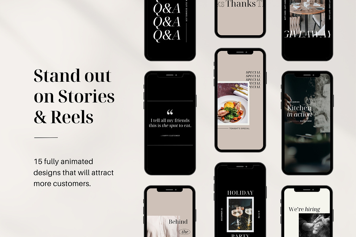 Restaurant Instagram Kit | Canva, a Social Media Template by Rose & Co. (Photo 3 of 7)