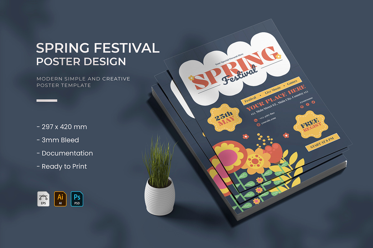 Spring Festival - Poster Template, a Poster Template by VUNIRA