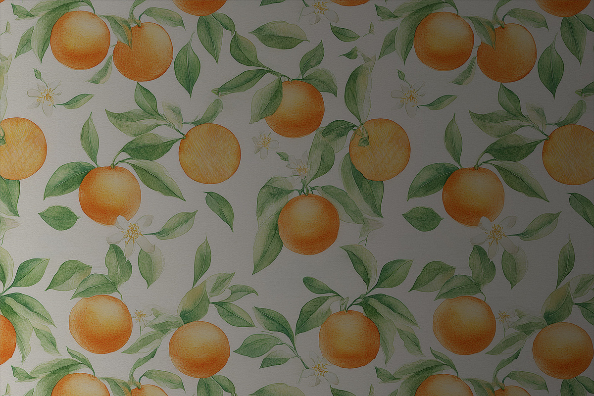WATERCOLOR ORANGE Seamless Pattern, a Pattern Graphic by AYAKA Studio Co. (Photo 7 of 8)