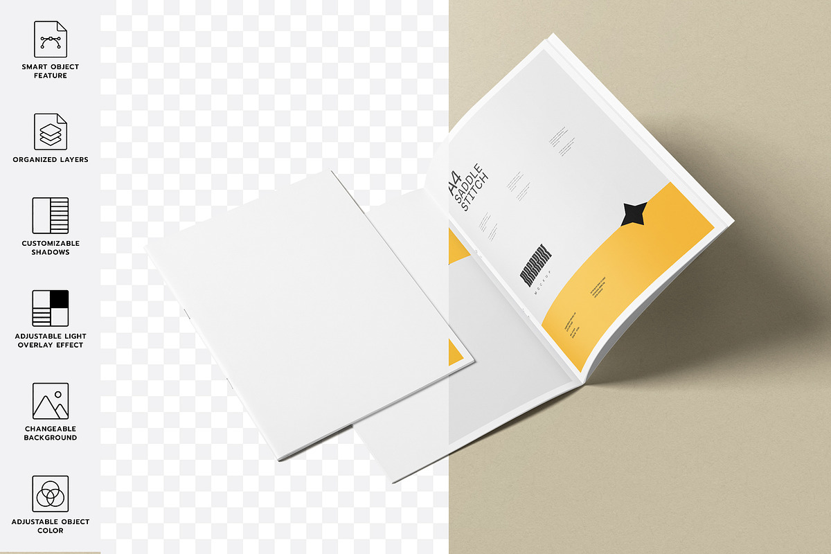 Saddle Stitch Magazine Mockup, a Product Mockup by MockupCraft (Photo 2 of 7)