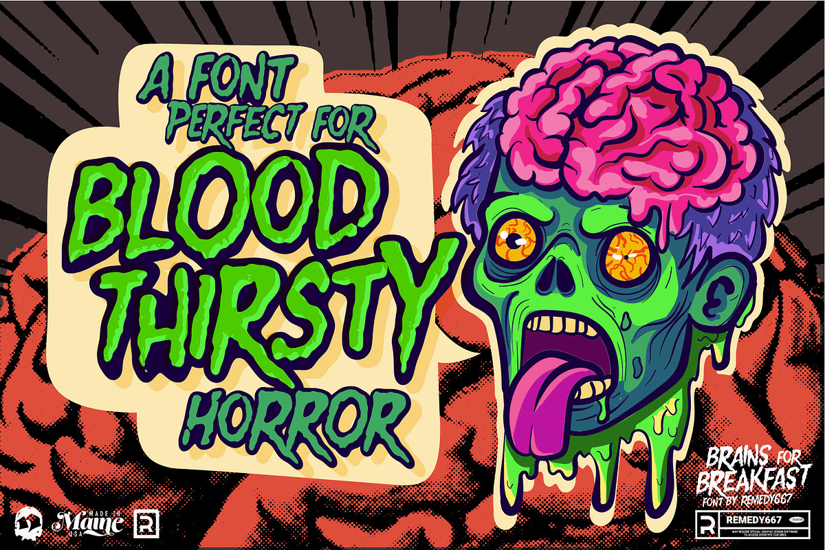 Brains for Breakfast - Sci-Fi Font, a Handwritten Font by Remedy667 (Photo 2 of 10)