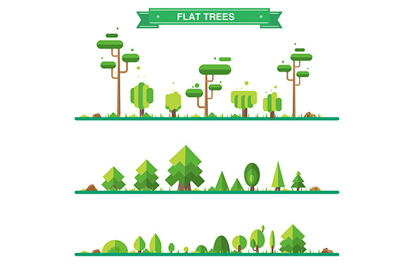 Vector set of different trees, an Object Graphic by Krolone