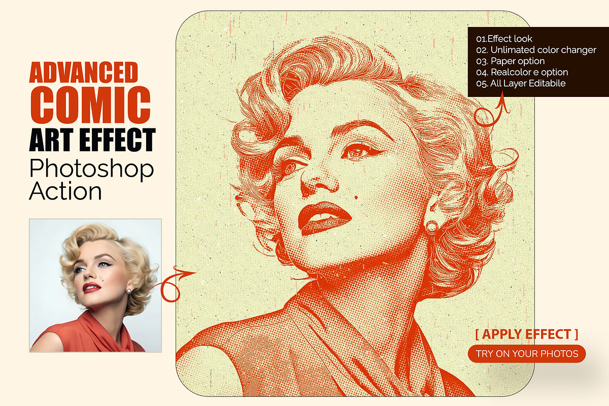 Advanced Comic Art Photoshop Action, an Action Add-On by MRI STUDIO (Photo 1 of 16)