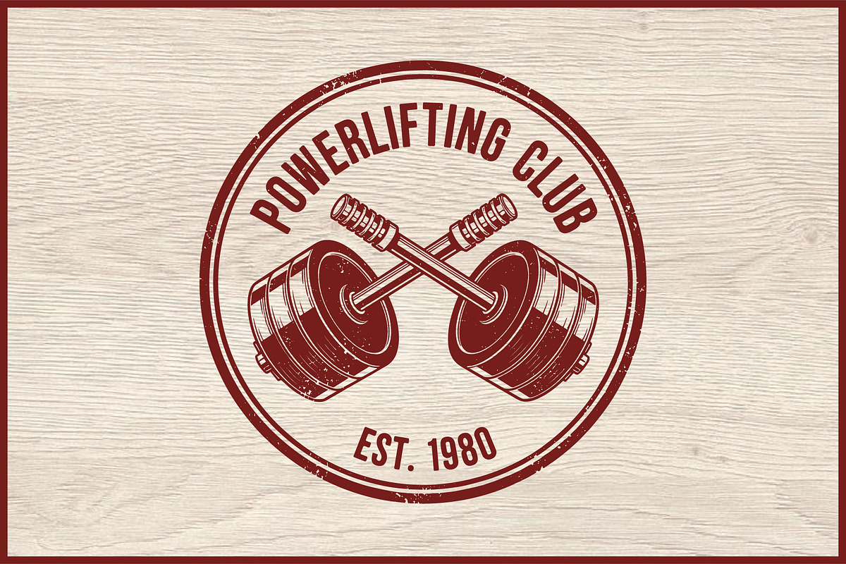 10 Vintage Gym Fitness Logo Badge, a Healthcare Illustration by Artivon (Photo 11 of 11)