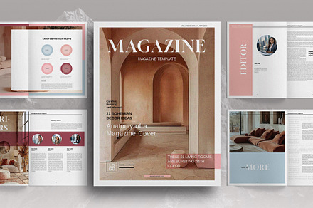Pastel Boho Magazine Template