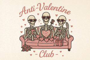 Anti Valentine Club Png, Valentine's, an Illustration by DreamPrint404