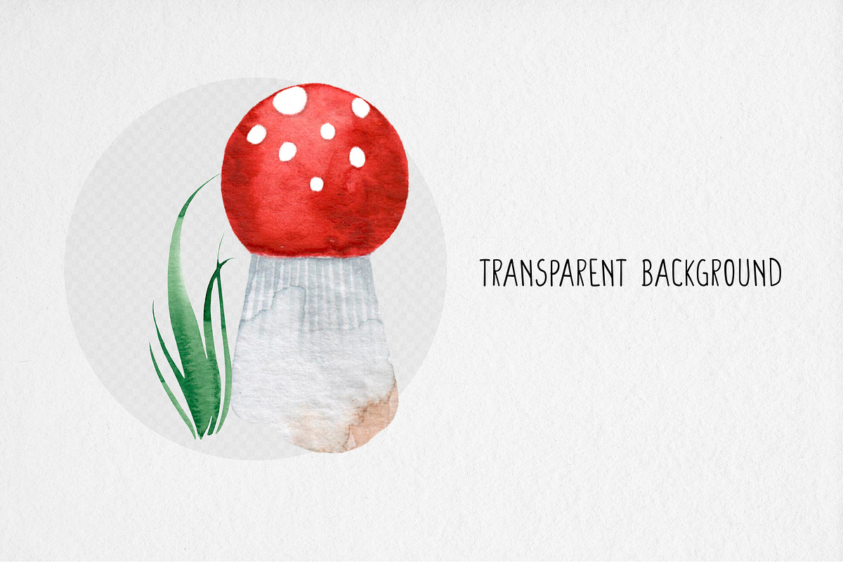 Watercolor Red Mushrooms Clipart, an Illustration by MilanaDesignShop (Photo 4 of 5)