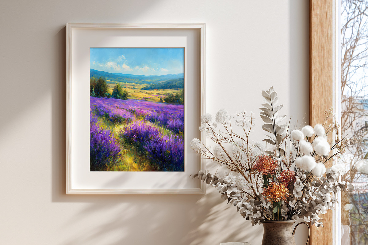 Lavender Field Landscape Artwork, a Decorative Illustration by Housui Patterns (Photo 5 of 12)