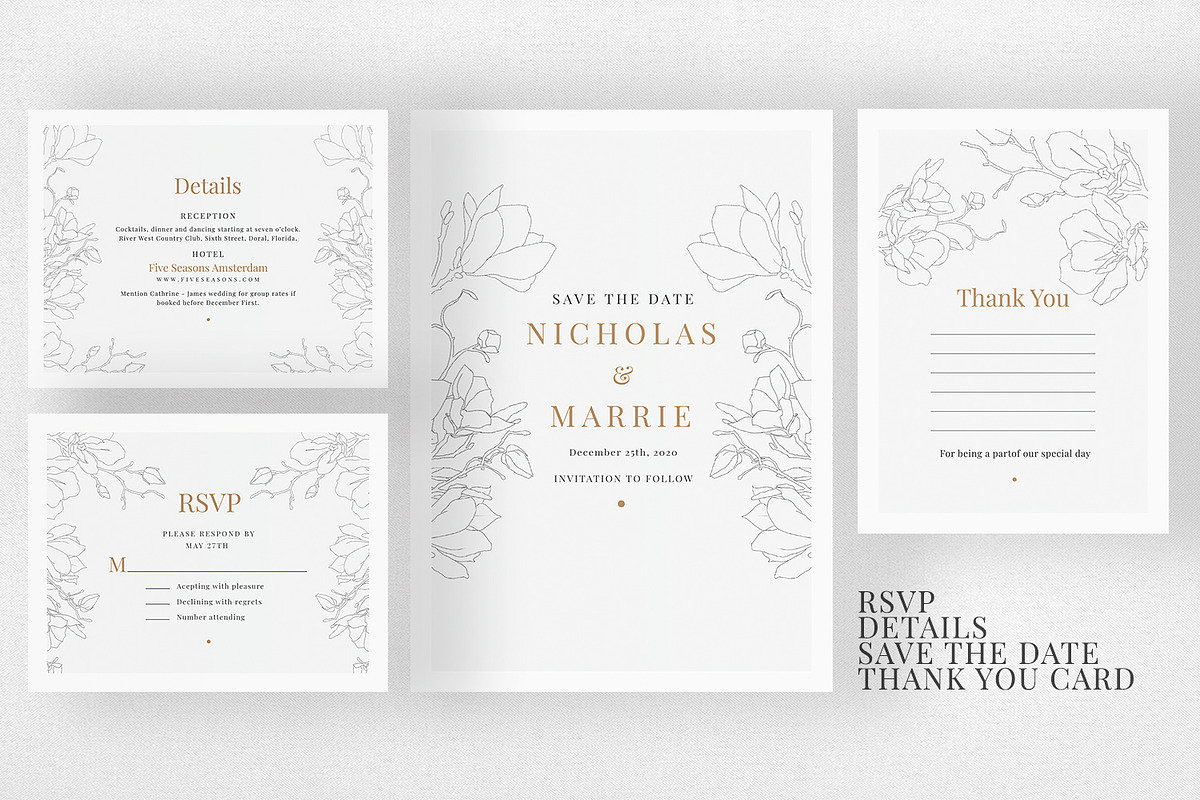 Elegant Floral Wedding Suite, an Invitation Template by Azka Creative (Photo 3 of 5)