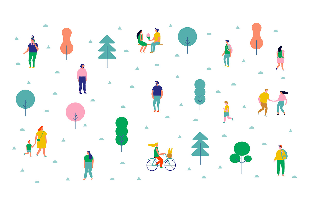 People crowd vector set, a Person Illustration by Vector_Art (Photo 7 of 8)