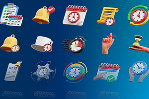 Calendar&Time Management 3D Icon Set