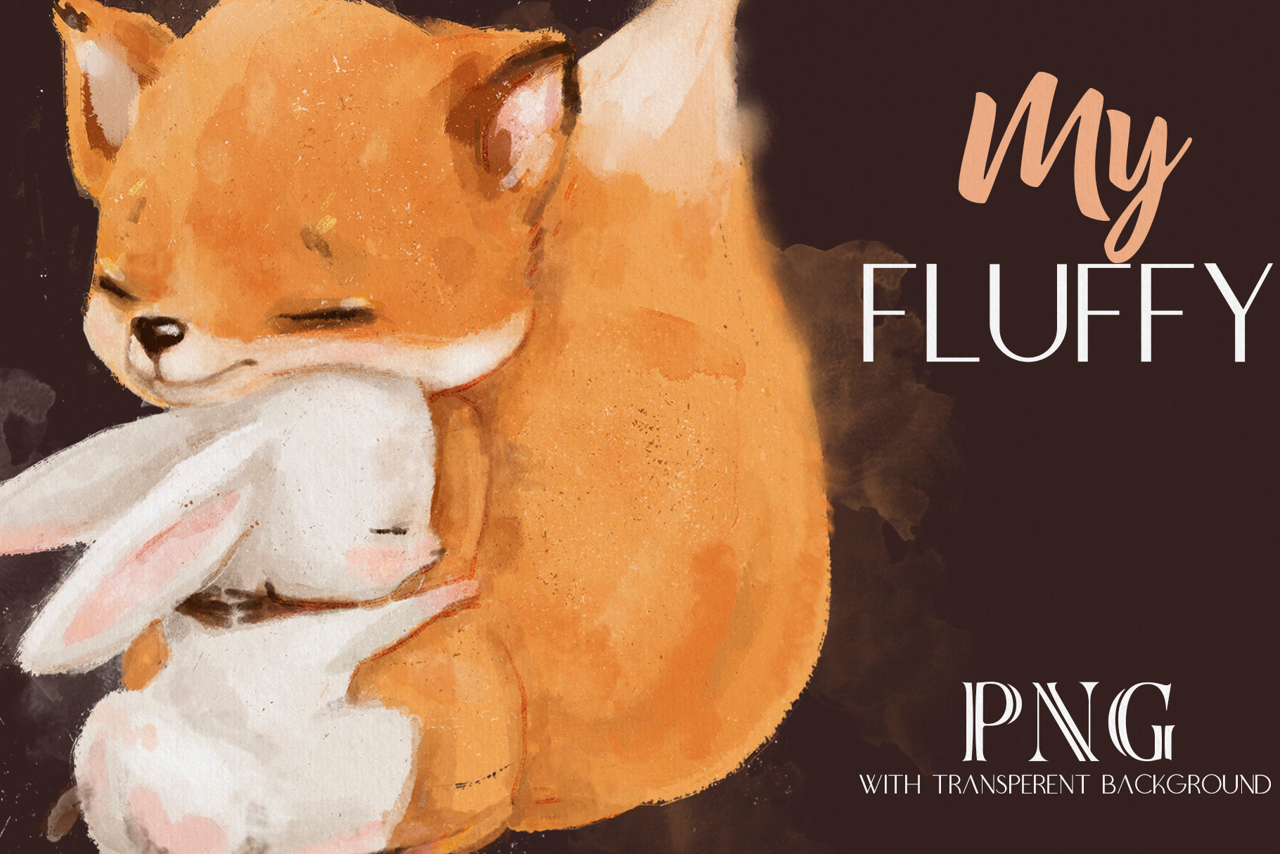My Fluffy, an Animal Illustration by Eve Farb | Creative Market