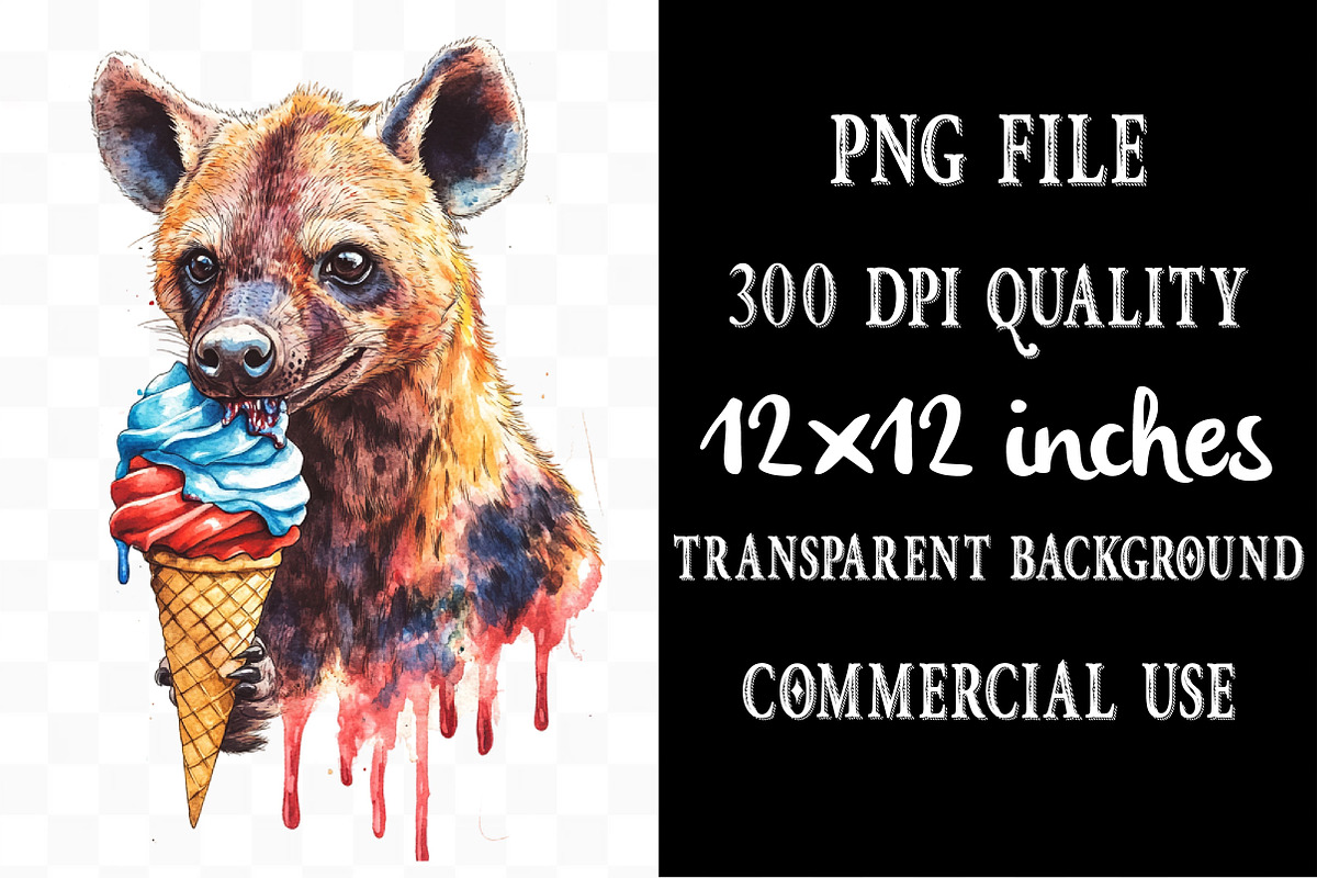 4th of July Hyena Sublimation, an Illustration by Designking (Photo 4 of 5)