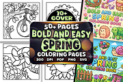 Bold and Easy Spring Coloring Pages, a Seasonal Illustration by Craftsbeefy (Thumbnail 1 of 4)