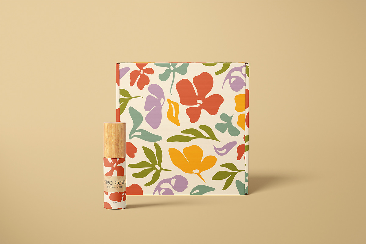 RETRO flower - patterns & posters, an Illustration by Anna.Klets (Photo 8 of 12)