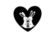 Cute Bunny Love Silhouette Icons, an Illustration by Creativeshirt (Thumbnail 4 of 51)