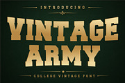 Vintage Army - College Font, a Slab Serif Font by Limited.studio (Thumbnail 1 of 6)