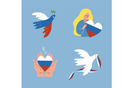 russian vector peace icon cute
