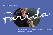 Farida Signature Script Font, a Script Font by Bilahstudio (Thumbnail 1 of 12)