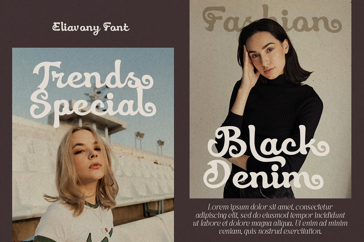 Eliavony Retro Script, a Script Font by madeDeduk (Photo 4 of 8)