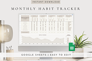 Digital Monthly Habit Tracker, a Templates & Theme by BRANDcontent (Thumbnail 1 of 6)