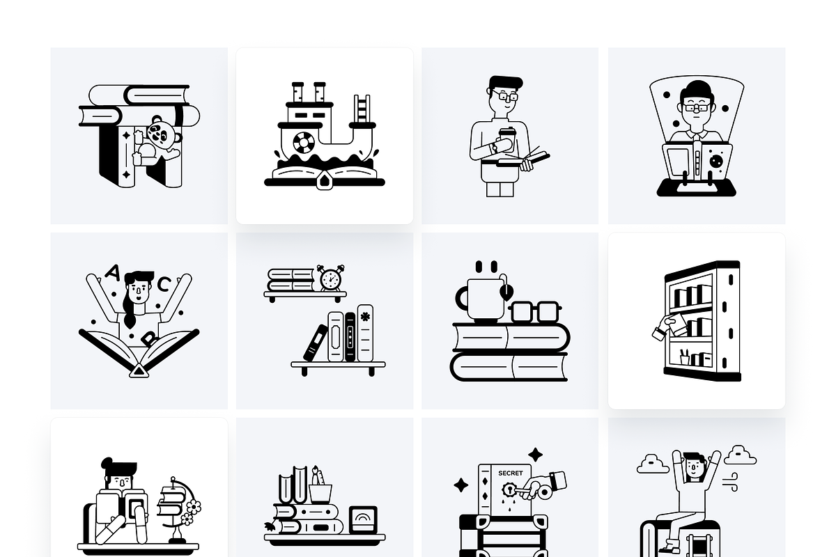 Book and Library Icons, a Duotone Icon by Prosymbols (Photo 9 of 11)