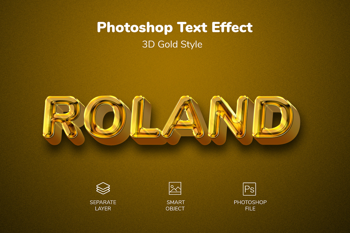 3D Gold Psd Text Layer Style Effect, a Layer Style Add-On by zahidhossainalif (Photo 1 of 2)