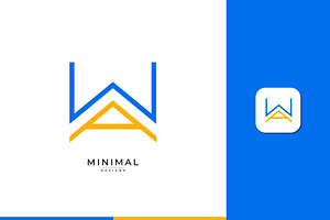 Monogram icon logo WA or AW