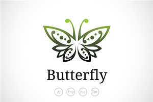 Butterfly Crest Logo Template